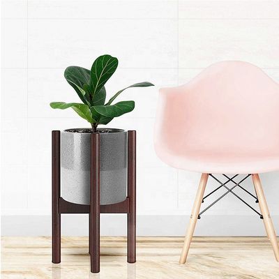 Planta de madera de bambú ajustable para el peso de soporte alto extensible en interiores y exteriores