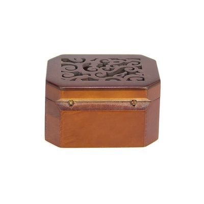 Caja de música de joyería de madera de Navidad con impresión en serigrafía y diseño quemado