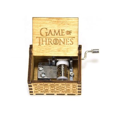 Puesta en marcha a mano Play Power Custom Mini Caja de música de madera con impresión en pantalla de seda / quemado