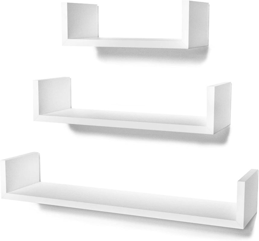No Inflables en forma de U Flotante montado en la pared de la estantería de madera de 3 50Cm 35Cm 25Cm de la cocina