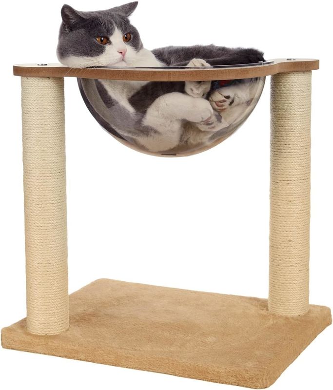 Árbol de gato moderno con hamaca cuerda natural Sisal para gatos y gatitos de interior Muebles de madera para gatos