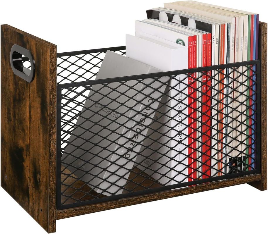 Decoraciones para el hogar Cesto de almacenamiento de escritorio barnizado para cartas Libros Periódicos