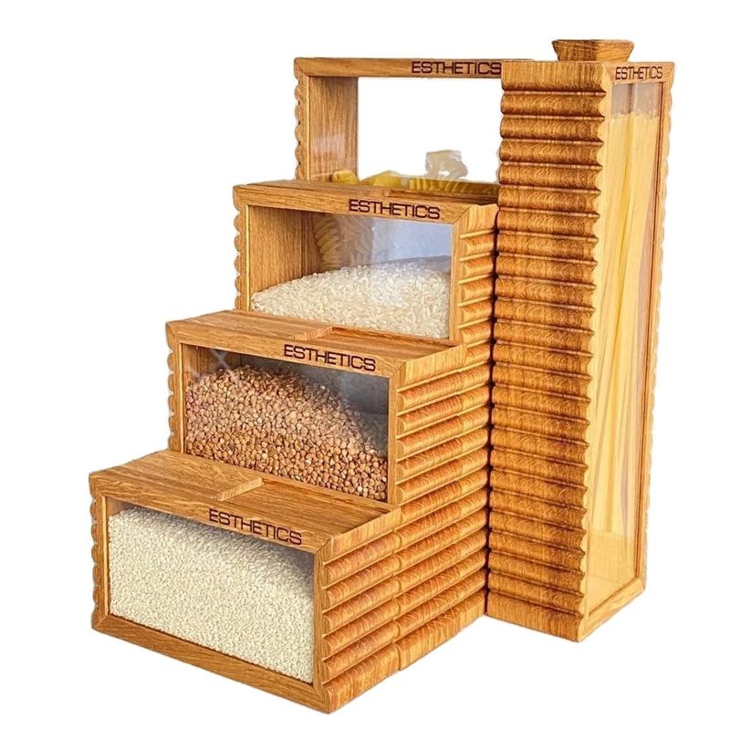 Jarrón de almacenamiento de alimentos de diseño funcional para pasta de arroz en accesorios de cocina ecológicos