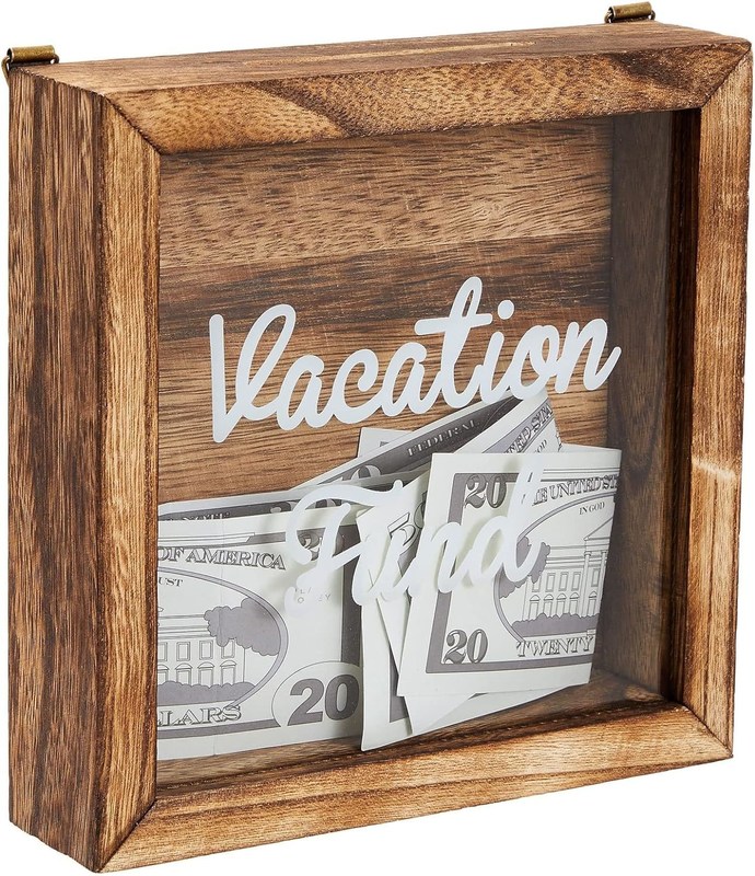 Caja de ahorros ambientales en madera de estilo quemado