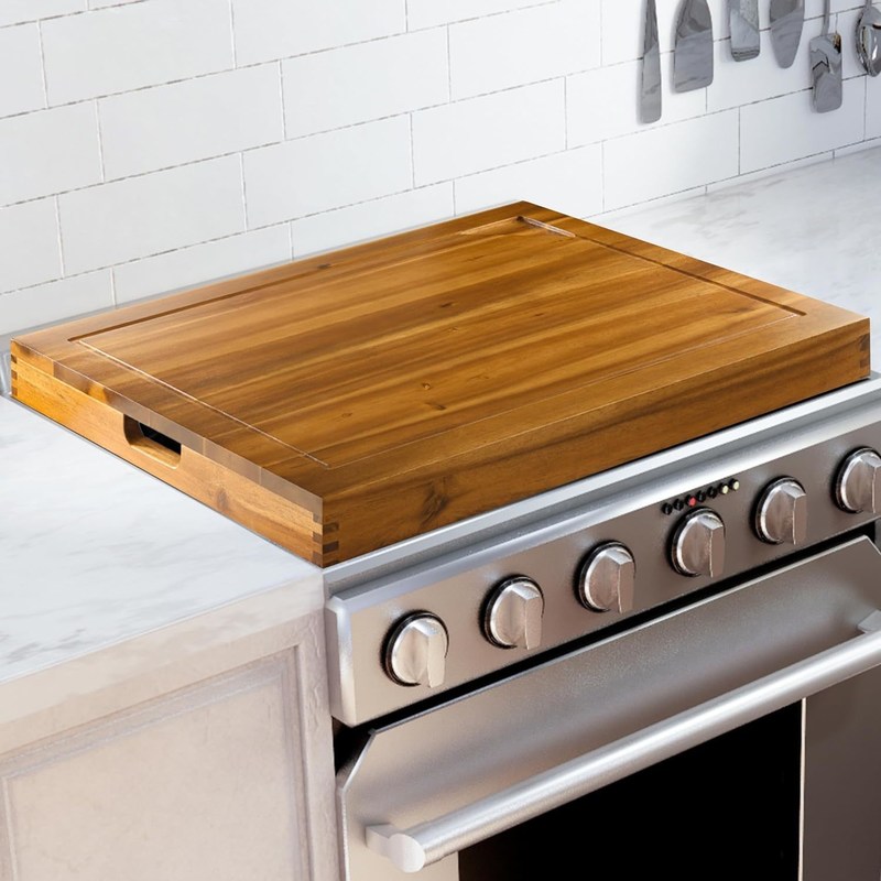 Capa de estufa de madera para quemadores de gas y estufa eléctrica tallado 3 en 1 RV Capa de estufa