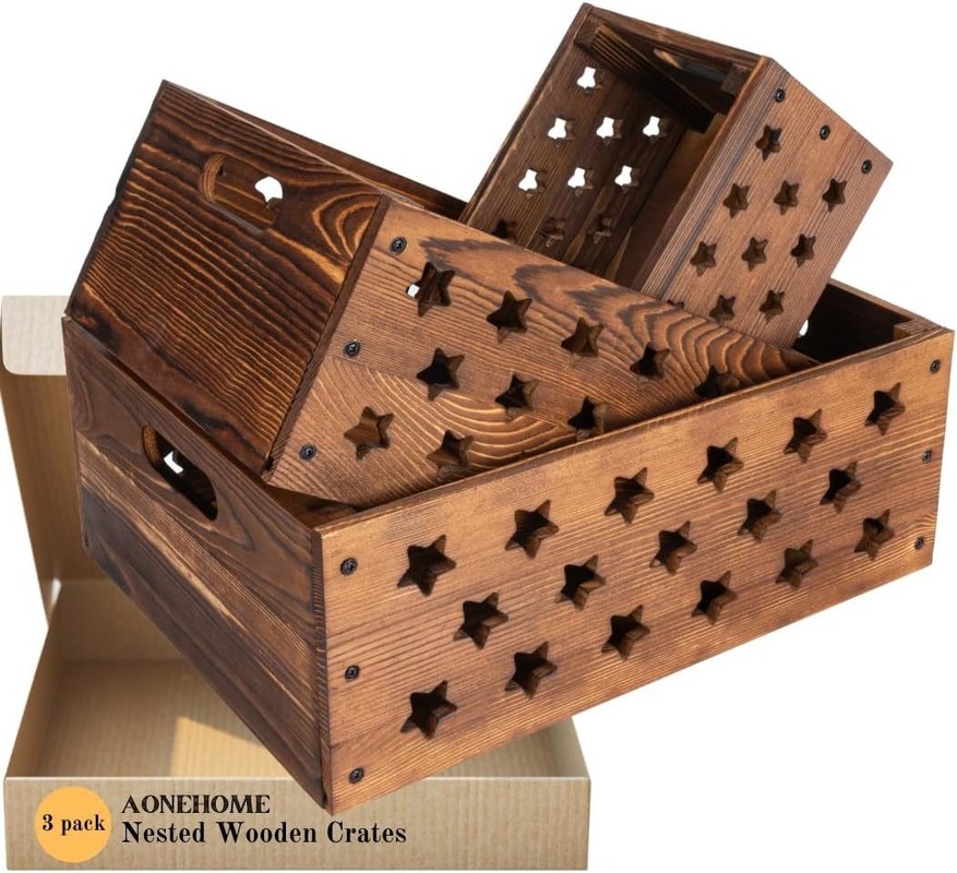 Caja de madera para almacenamiento de libros Logotipo personalizado aceptable para anidación decorativa Cajas de madera