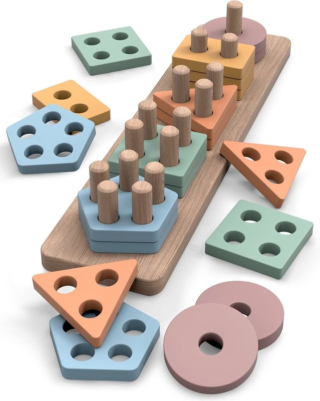 Muebles para el hogar Sortador de forma de madera y colour stacker regalo perfecto para niños preescolares