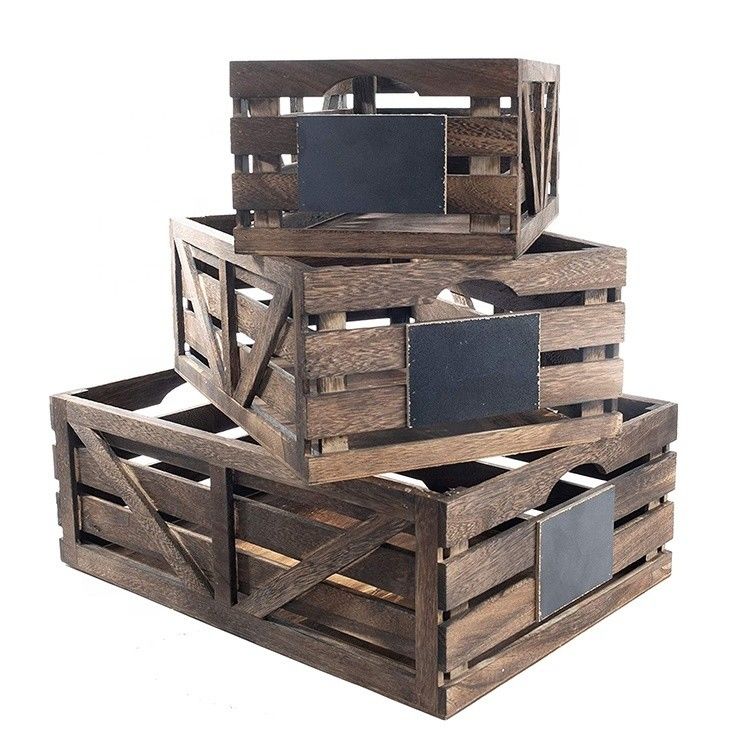 Vintage hogar jardín apilamiento cajas de madera rústico acabado marrón cajas de anidación