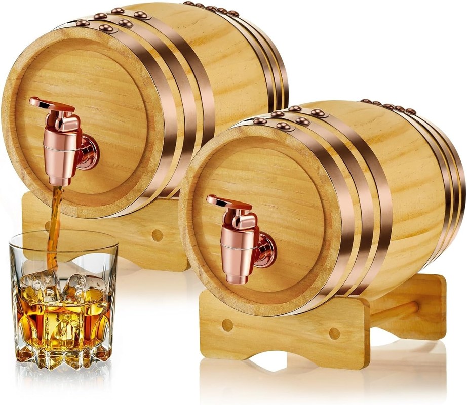 Dispensador de cócteles en barril de whisky para bebidas espirituosas y licores de época