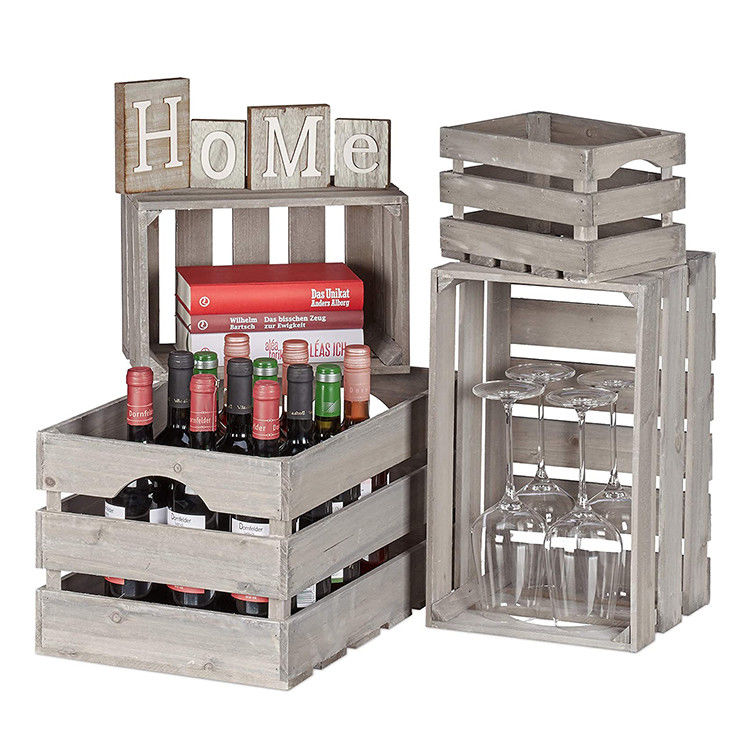 Capacidad personalizada Cajas de madera de época para decoración del hogar Estilo de arte popular