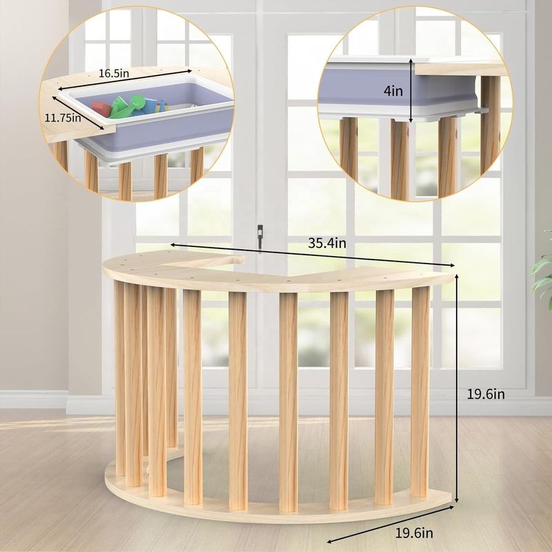 Ahorrar espacio Juguetes de madera Arco de escalada para sensores de mesa y sujetadores de almacenamiento