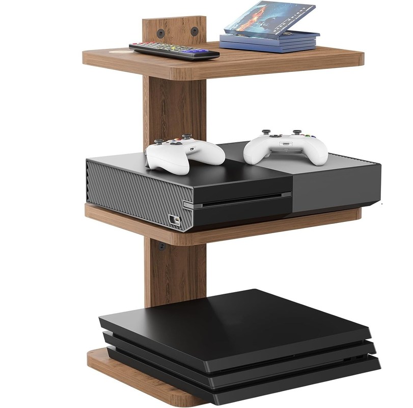 Estante de TV flotante de forma personalizada para reproductores de DVD Cajas de cable Routers Consolas de juegos