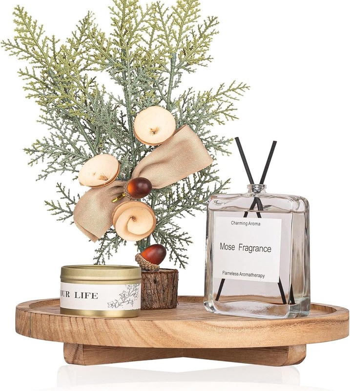 Pedestal de bandeja de madera pequeña para soporte de plato de jabón decorativo de madera en la cocina