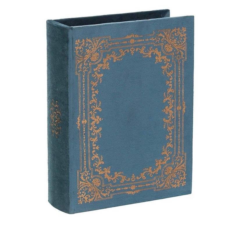 Caja de almacenamiento de baratijas en forma de libro decorativo de madera hecha a mano con impresión en serigrafía / quemada