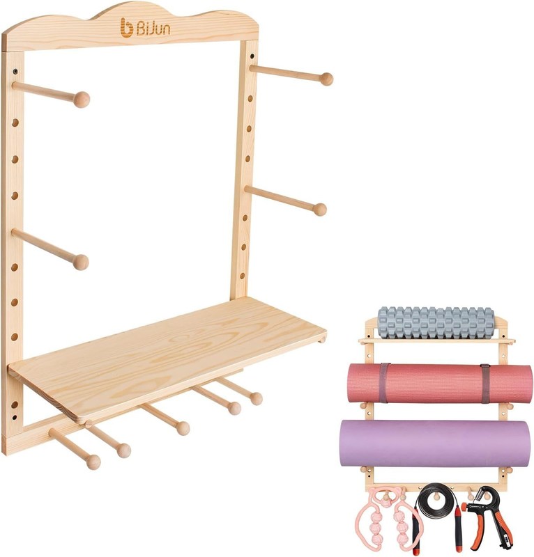 Estante de almacenamiento de la cocina, soporte de esterilla de yoga, montaje de pared para organización de gimnasio de tamaño personalizado