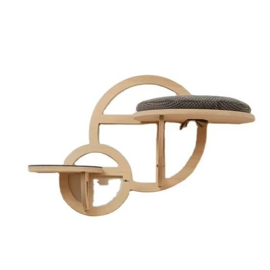 Muebles modernos para gatos Pared de escalada para gatos de madera con escalones e impresión en serigrafía