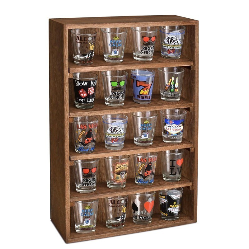 Estantes de pantalla de madera montados en la pared La solución perfecta para almacenar objetos de colección en casa