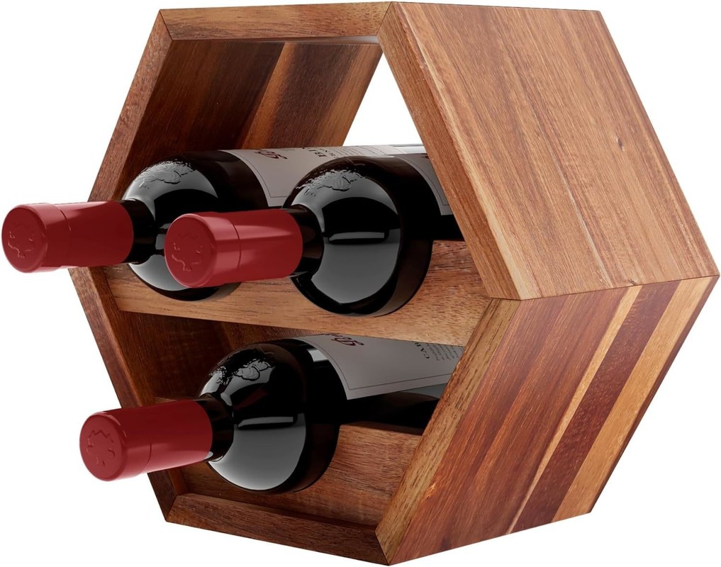 3 botellas de Acacia Wine Bottle Holder Estilizado almacenamiento de vino en casa Pedido personalizado aceptado
