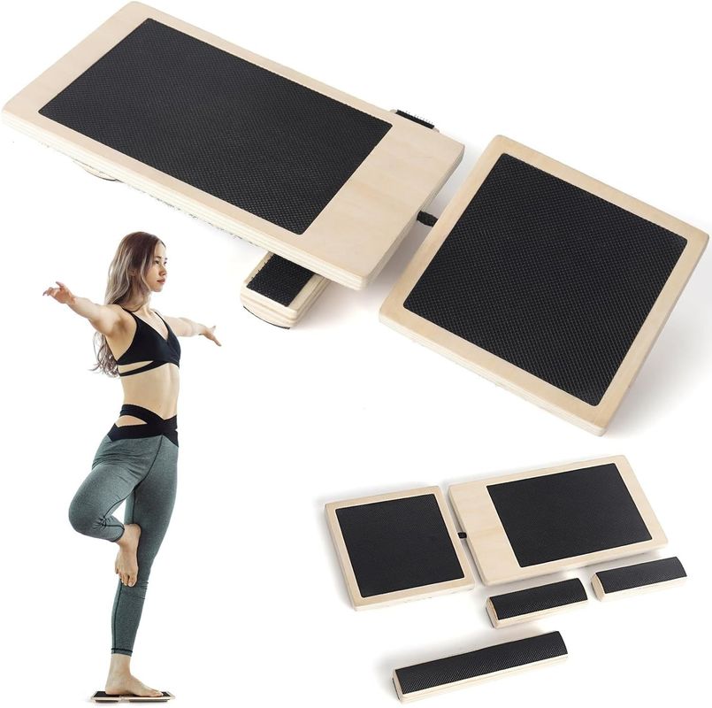 ArtDecor Tabla de madera oscilante antideslizante Exercitador de pie único para entrenamiento de rodilla y tobillo