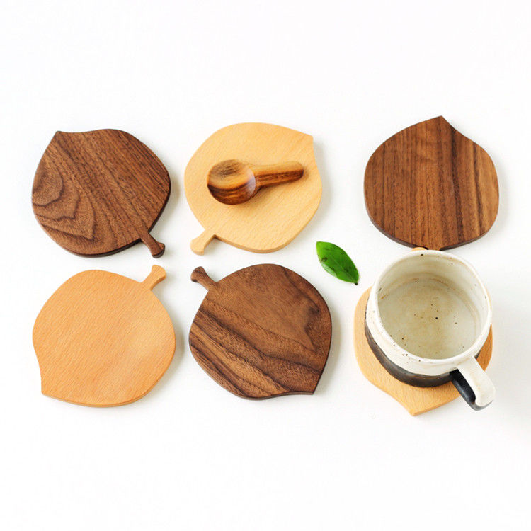 10X0.9cm Coasters de sublimación personalizados para bebidas de madera redonda de bambú