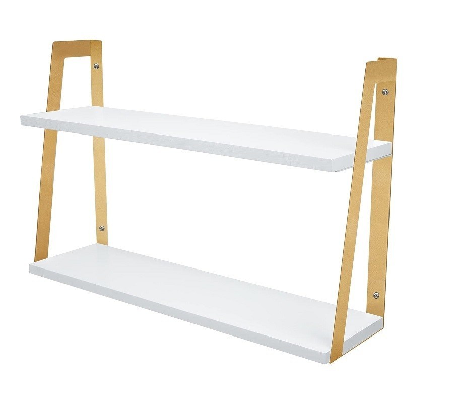 Muebles para el hogar 2 niveles Estantes flotantes rústicos modernos con diseño de montaje en la pared