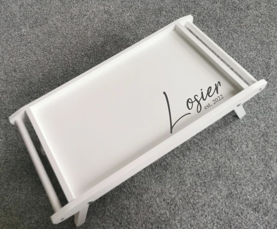 Desayuno rectangular en bandeja con piernas plegables ahorra espacio y disfruta de aperitivos personalizados