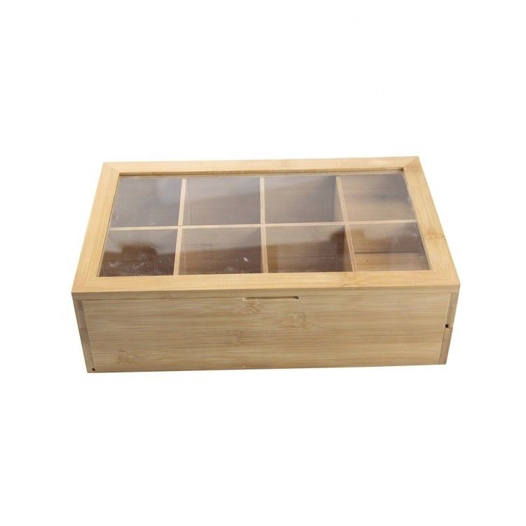 Capa de acrílico visible hecha a mano Envasado de caja de té Madera Una adición única a su cocina