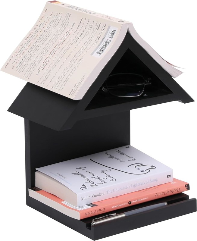 Una mesa de noche de madera de triángulo para libros Un regalo único y práctico para los amantes del libro