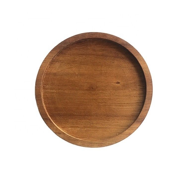Decoración de alfombras redondas para tazas de café 10X0.9cm Costas de madera de acacia con impresión avanzada