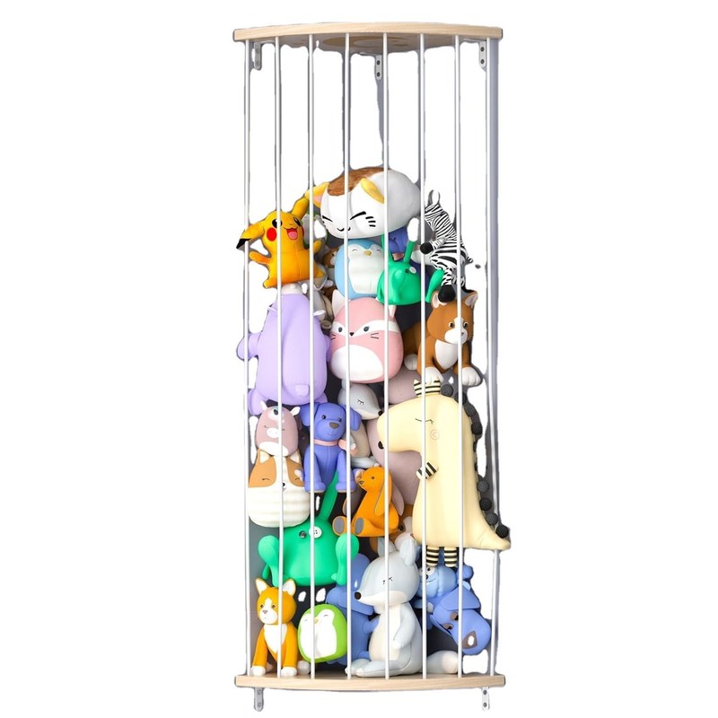 Sala de estar Tamaño personalizado Zoo Estante de almacenamiento de animales rellenos con jaula organizadora de madera