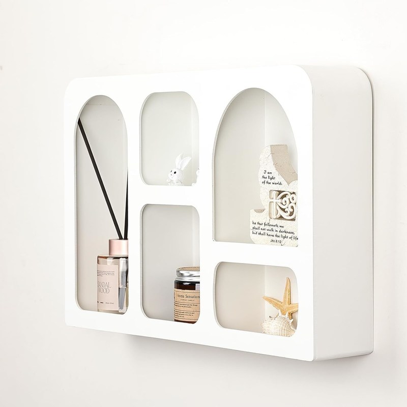 Decoración de pared de estilo moderno nórdico Boho Logotipo personalizado Estante flotante de pared con almacenamiento