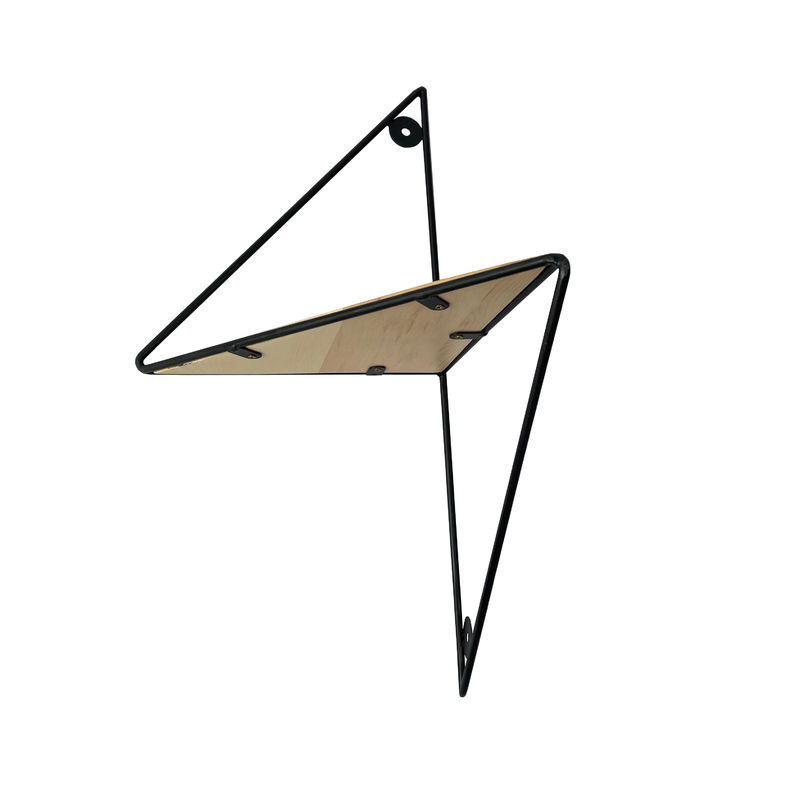Estante de exhibición de esquina de pared triangular de madera de metal multifunción para almacenamiento en el hogar