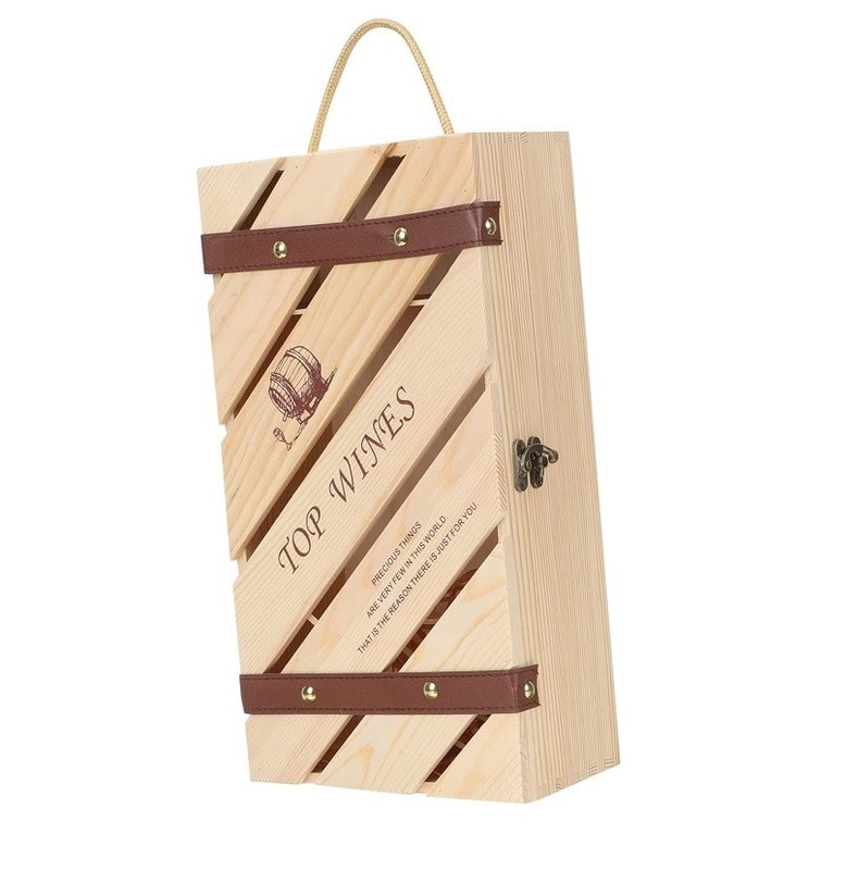 Logotipo personalizado Acceptable caja de vino de madera para botella de vino tinto recipiente regalo caja