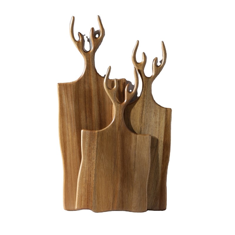 Tableros de corte de acacia de oliva multiuso Conjunto de 3 con mango de tamaño personalizado