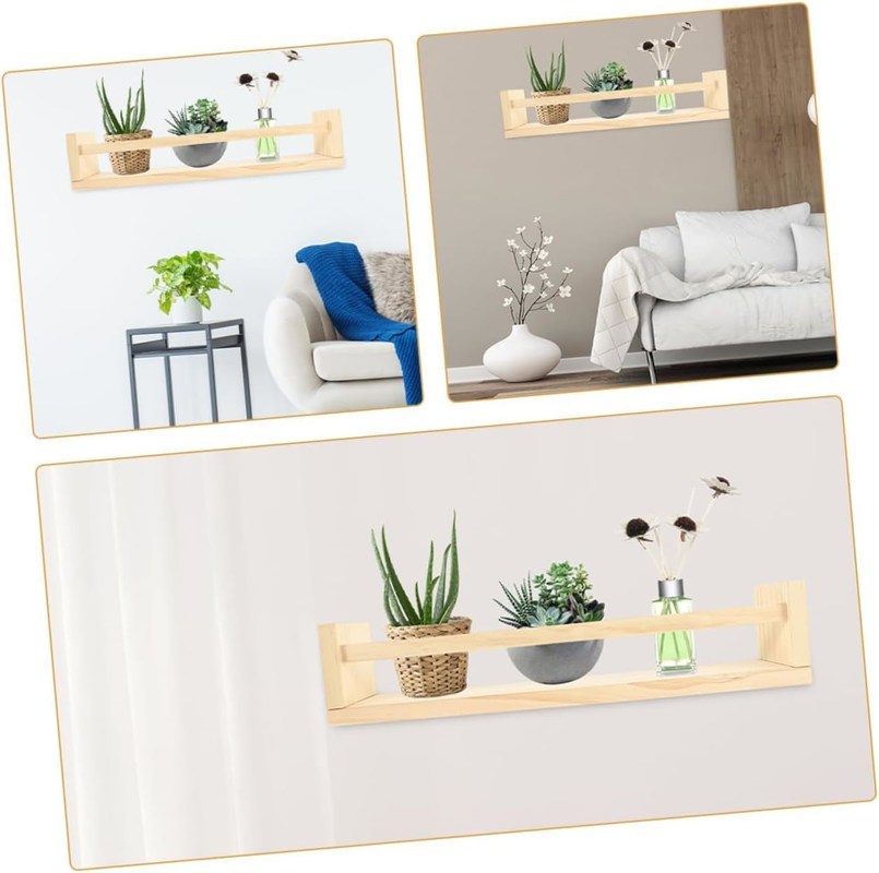 Estante colgante decorativo de madera Conjunto de 2 para el libro de macetas de flores y regalo organizador de guardería
