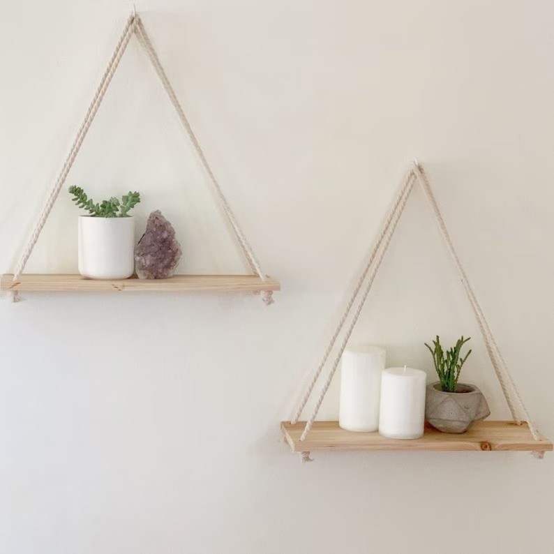 Estante de pared de madera Conjunto de 2 estanterías flotantes para ideas de organización del baño