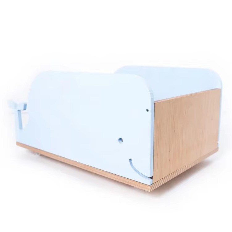 Caja de juguete de madera en ruedas personalizada según su solicitud para la organización de juguetes para niños