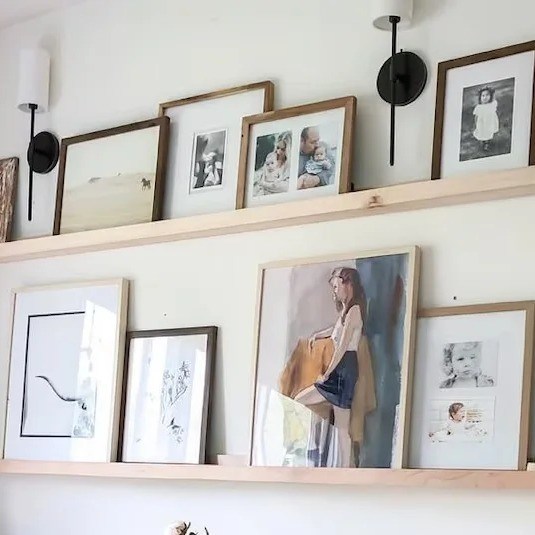 Estante flotante de madera sólida con opción de personalización