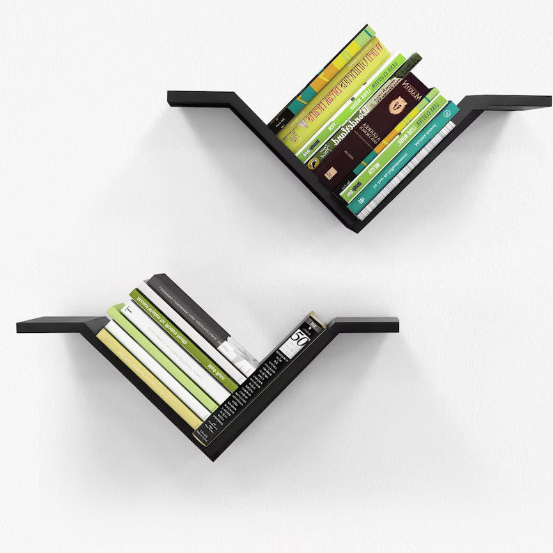 Estante de escritorio rectangular montado en la pared Conjunto de 2 estantes de libros Sumgar En las paredes para el dormitorio