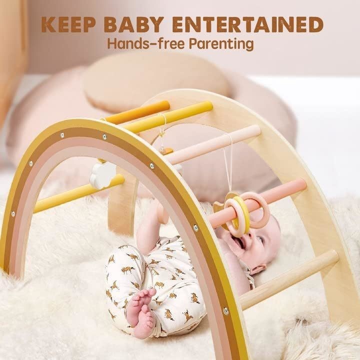Gimnasio de juegos de madera unisex para bebés de 0 a 5 meses según su solicitud juguetes de madera para bebés de Tiny Land
