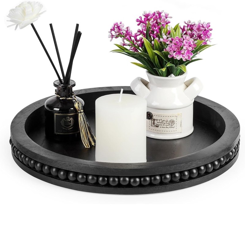 bandeja decorativa de madera para mesa de café y centro de la granja