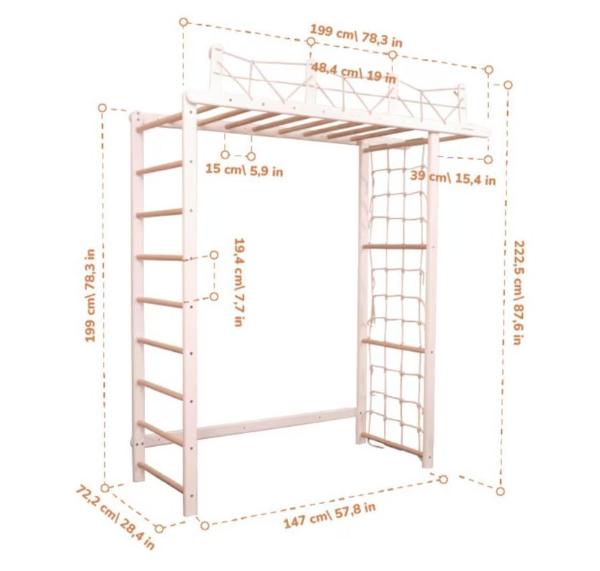 Gimnasio infantil de selva personalizable con accesorio de cuerda opcional y móvil de guardería
