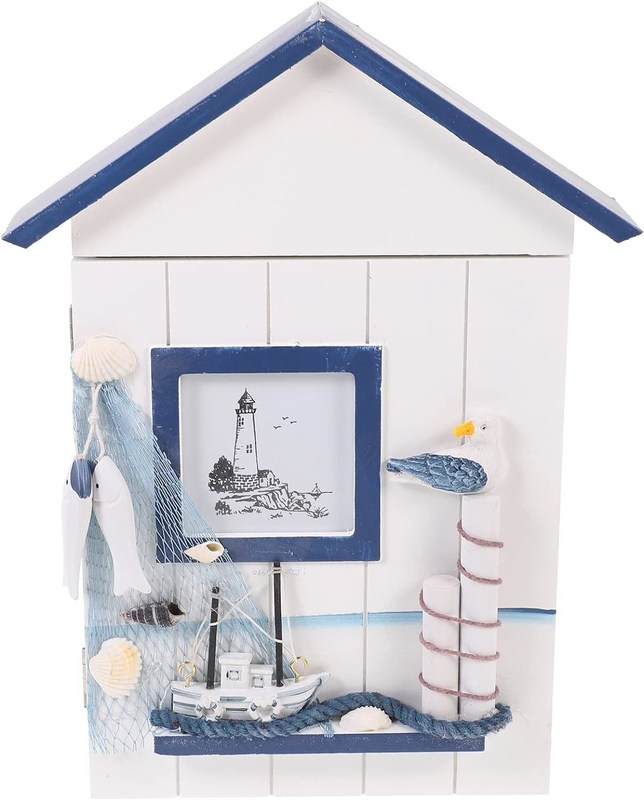 Montador de pared náutica de madera colgante decorativo portador de llaves hecho a mano para edificios de oficinas