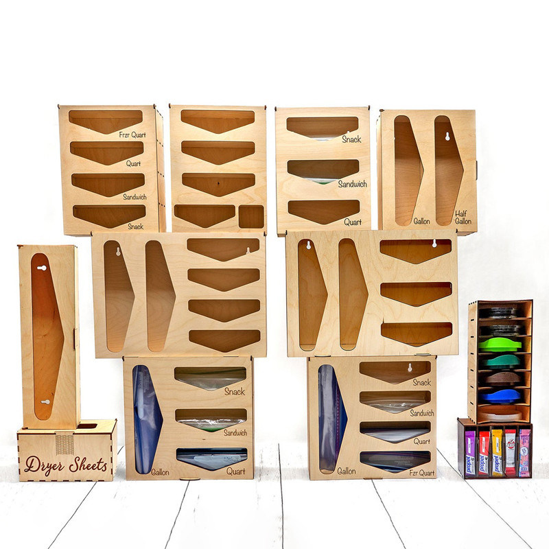 Conveniente organizador de bolsas con tapa con bisagra Impresión personalizada para todas sus soluciones de almacenamiento