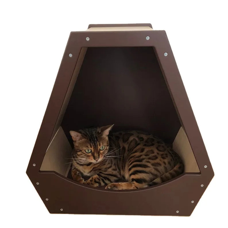 Ahorra espacio Función Casa de mascotas con diseño moderno de madera y color de madera natural