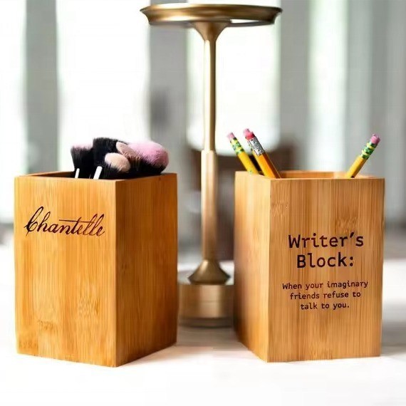 Contenedor de caja para lápices y lápices de estilo moderno de madera