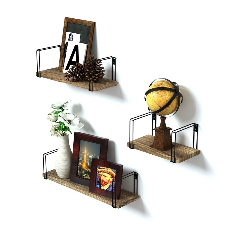 Muebles de la sala de estar Estante de pared Metal madera Aplicación de cocina de almacenamiento moderno Ahorra espacio