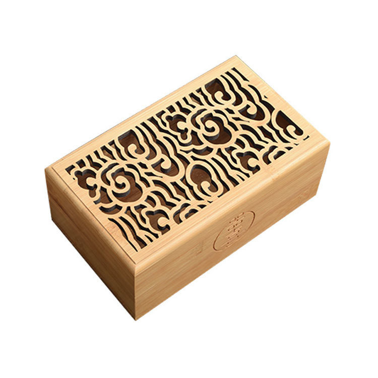 Caja de regalo de madera de bambú ecológica reutilizable hecha de madera sólida para promociones personalizadas