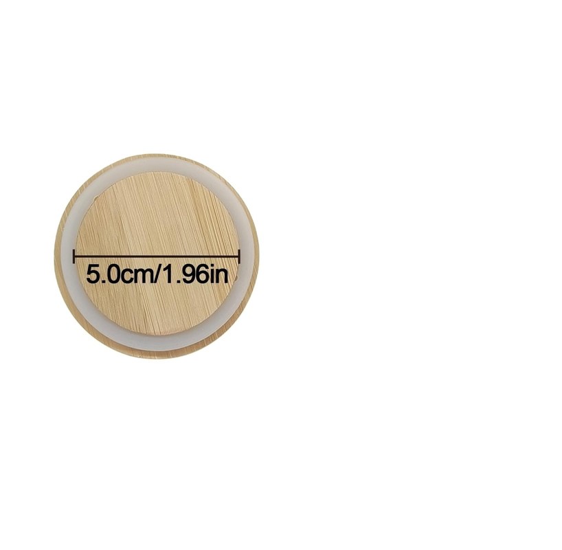 8 Anillos de sellado de silicona de tamaño personalizado con patrones coloridos de boho y tapas de bambú