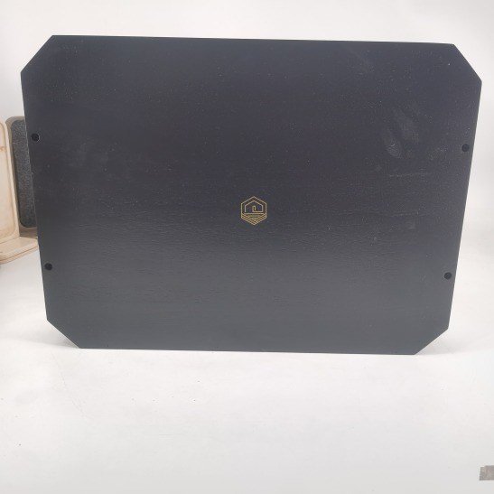 202406 bandeja negra de madera para servir material de madera de acacia bandeja de madera personalizada con asas